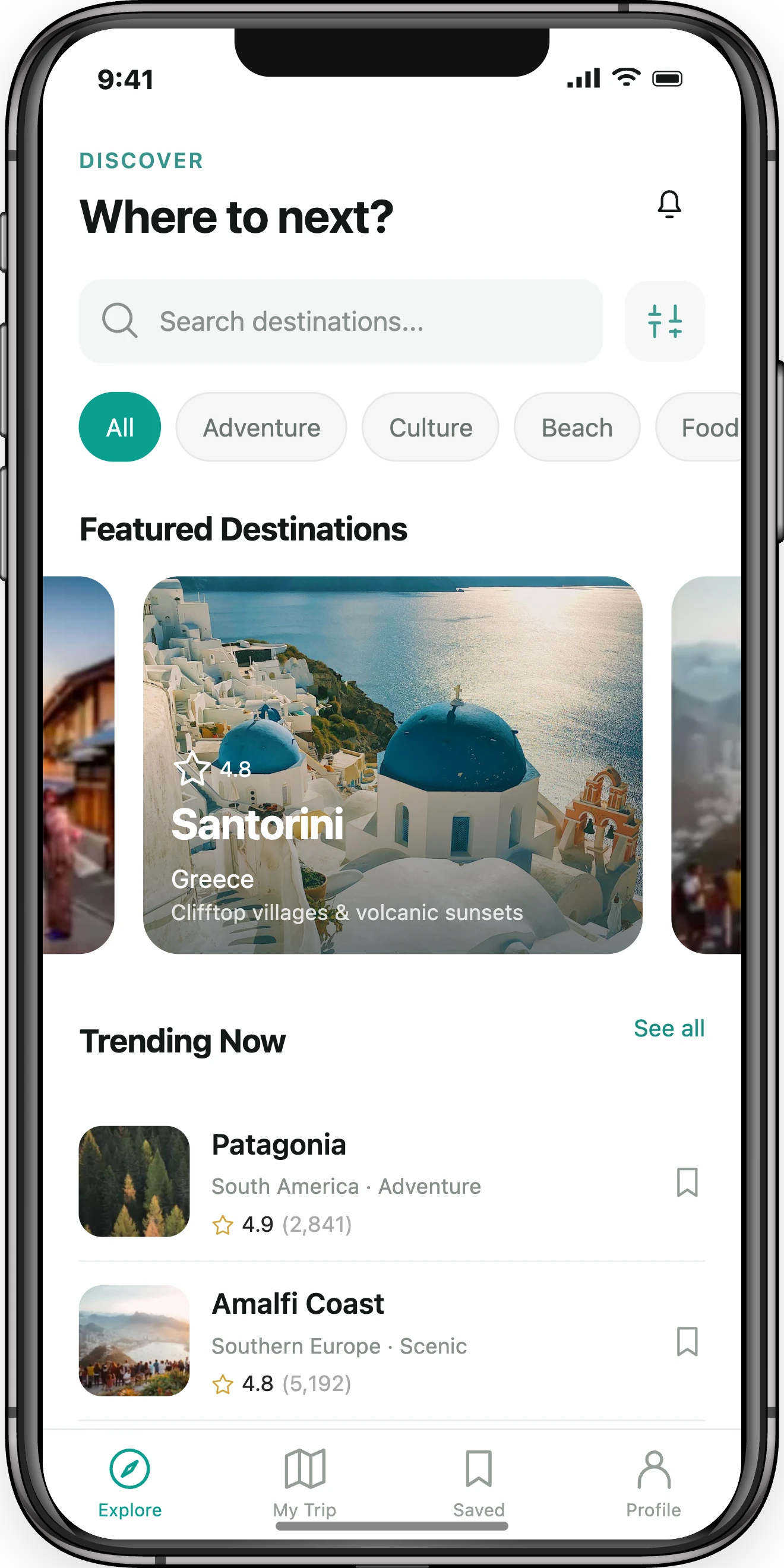 Wandr Explore recreated native screen